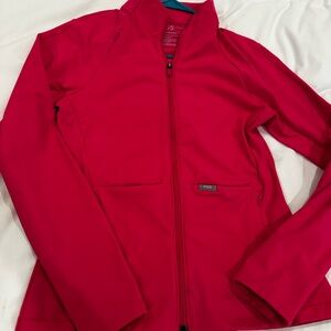 Women's Figs contour knit bright pink jacket